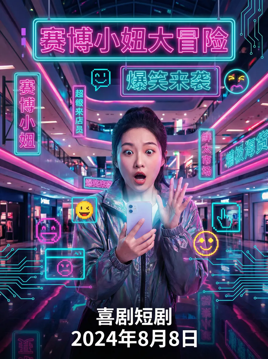 免费可以看污的完整视频网 搞笑喜剧短剧 - 赛博小妞大冒险海报